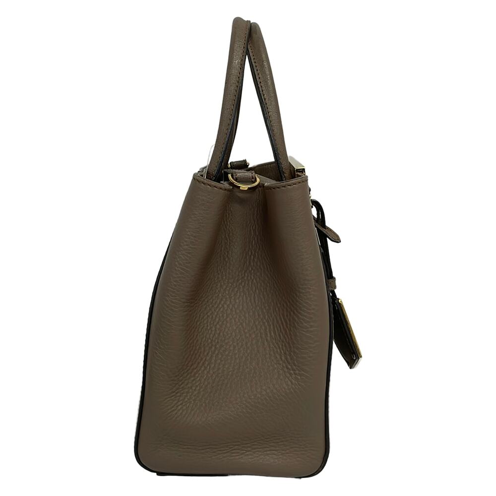 Fendi Petit 2 Jours Tote Bag Dark Brown Gold View 2